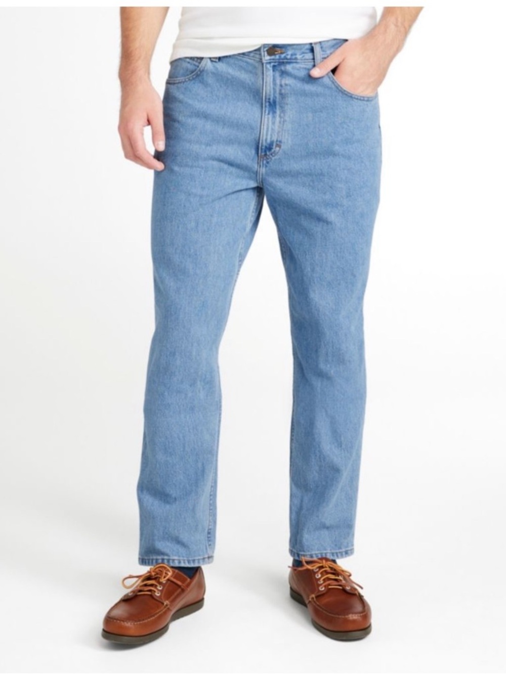 LL Bean men’s size 33 natural‎ fit light wash straight leg denim jeans